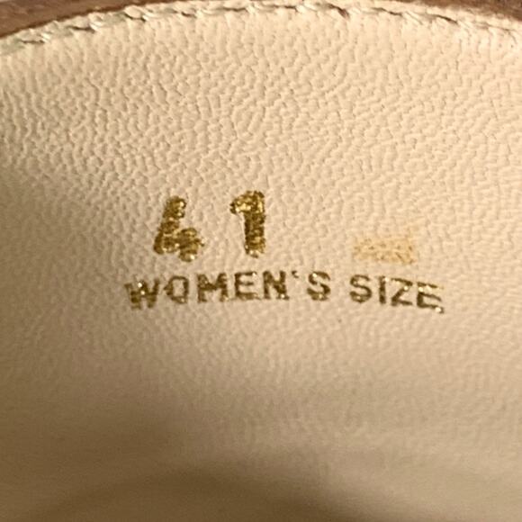 TOD'S Size 11 Tan Multi Color Canvas Abstract Chain Buckle Slip On Flats - Picture 8 of 8